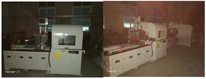 鋁型材切割機(jī)DS-A800用于汽車坐墊支架切割，精度15個(gè)絲，粗糙度2A